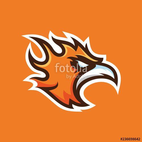 Fiery Bird Phoenix Logo - Phoenix mascot logo, fire bird illustration vector icon