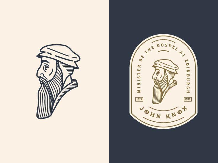 Portrait Logo - John Knox 3. Oh yes please design. Logo design, Graphic design