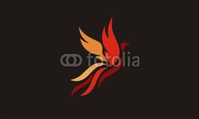 Fiery Bird Phoenix Logo - Phoenix Logo Template, Fire Bird, Eagle. Buy Photo. AP Image
