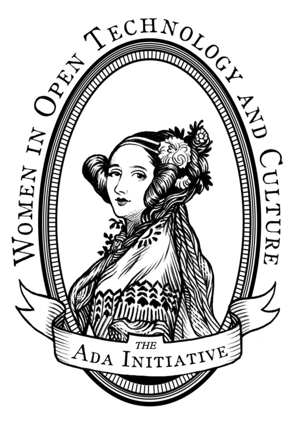 Portrait Logo - Ada Initiative logo Ada Lovelace portrait, black and white