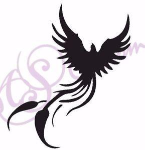 Fiery Bird Phoenix Logo - PHOENIX Funny Vinyl Sticker, Car Window, Wall, 11 Colours Tribal ...