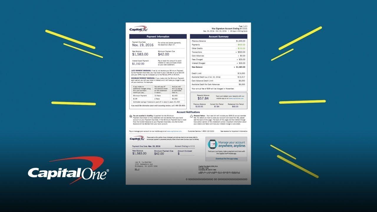 Capital One Credit Card Logo - New Credit Card Statement Details | Capital One
