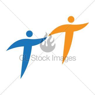 Two Person Logo - Icon Concept With Two Person · GL Stock Images