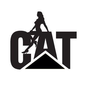 Caterpillar Logo - Cat Caterpillar Logo with Sexy Lady Girl Sticker Film | eBay