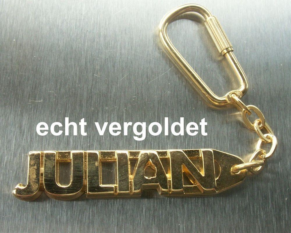 Julian Gold Logo - Luxury Key Ring Julian Gold-Plated Gold Name Key Chain Christmas ...