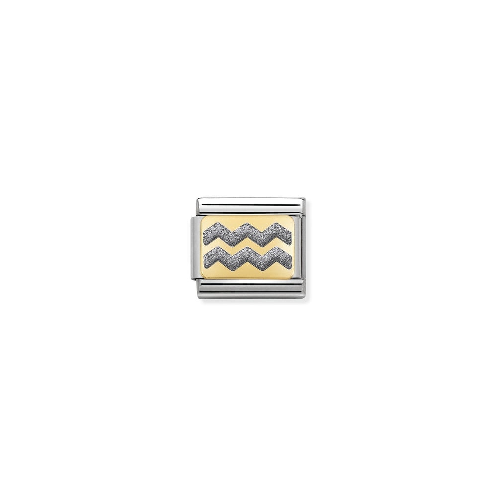 Silver Zig Zag Logo - NOMINATION Glitter Nights Gold Zig Zag Silver Plate Charms