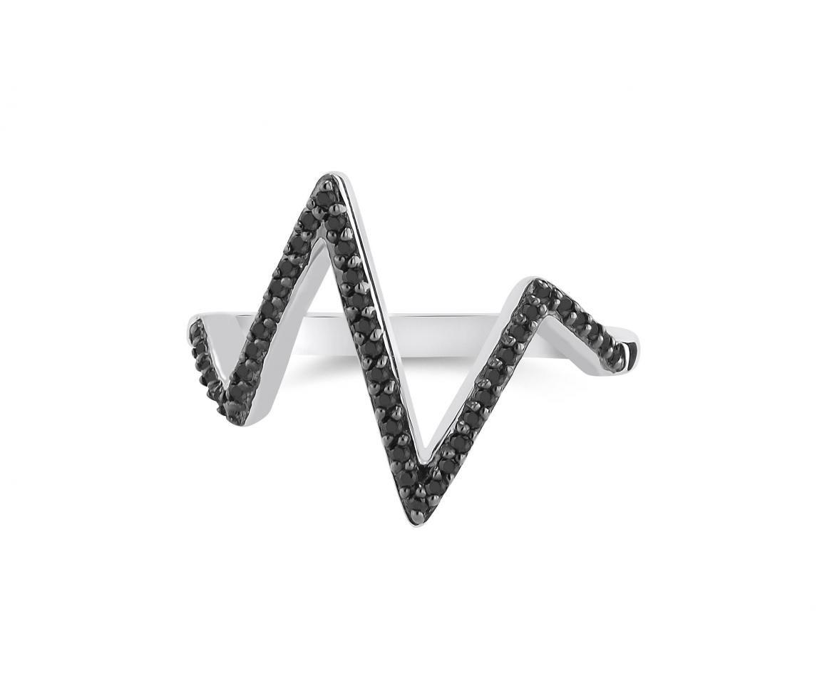 Silver Zig Zag Logo - STERLING SILVER ZIGZAG MIDNIGHT DIAMOND RING | Charm Diamond Centres