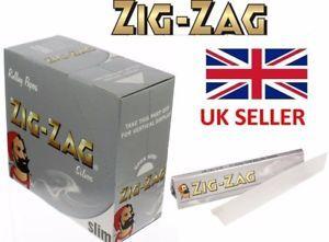 Silver Zig Zag Logo - 5 - 50 GENUINE ZIG-ZAG Silver Slim King Size Rolling Papers ...