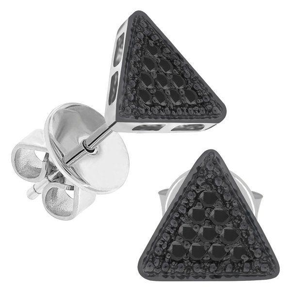 Black and a Triangle Shaped Logo - Shop Prism Jewel 0.10CT Round Black Color Diamond Triangle Shaped ...