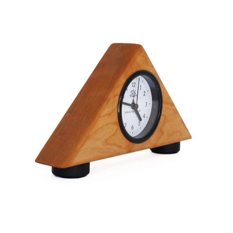 Black and a Triangle Shaped Logo - Triangle Wood Clock. Sabbath Day Woods