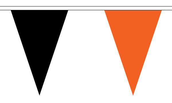 Black and a Triangle Shaped Logo - Black & Orange Triangle Bunting 5m - 12 Flags