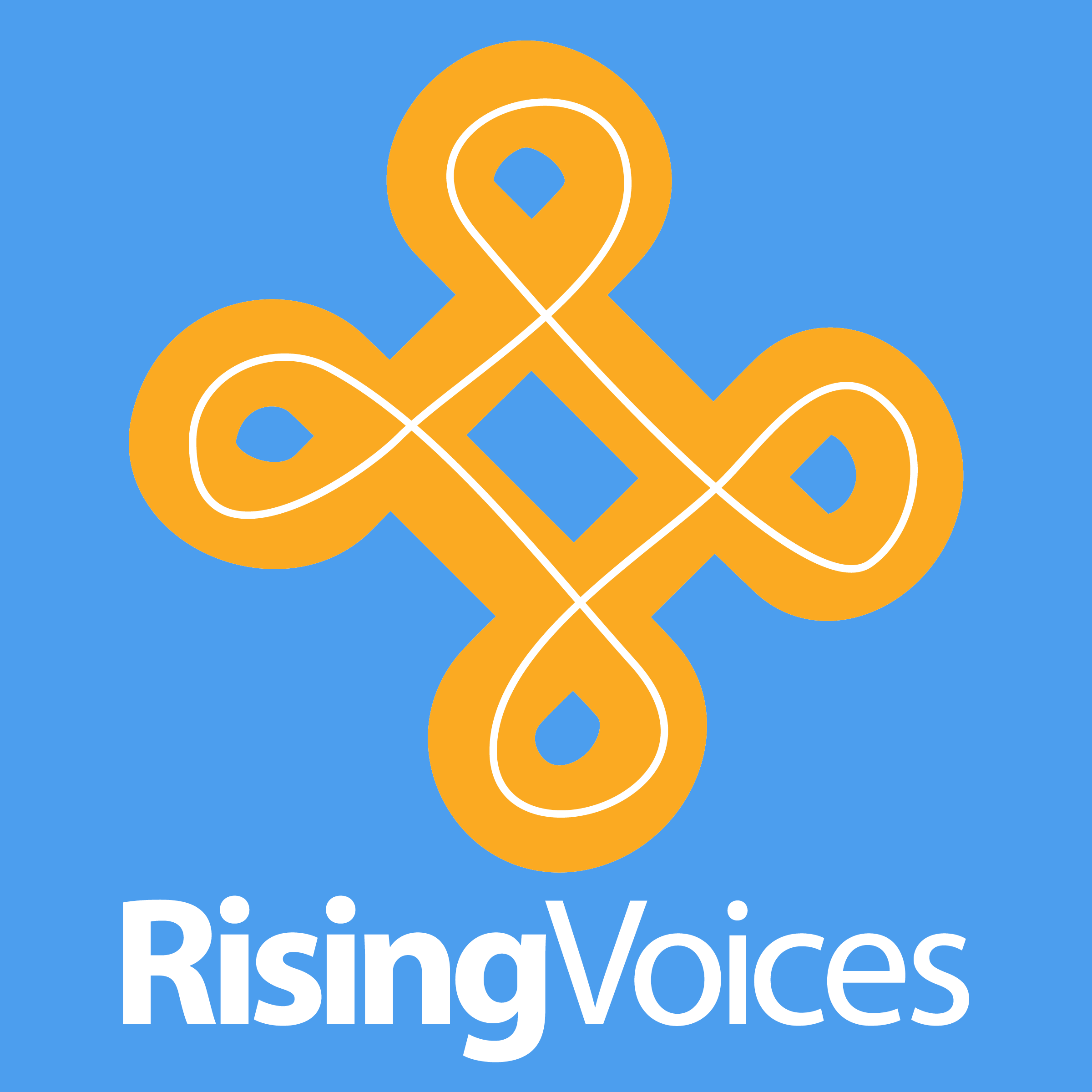 Blue and Orange Logo - Rising Voices Logos & Graphics