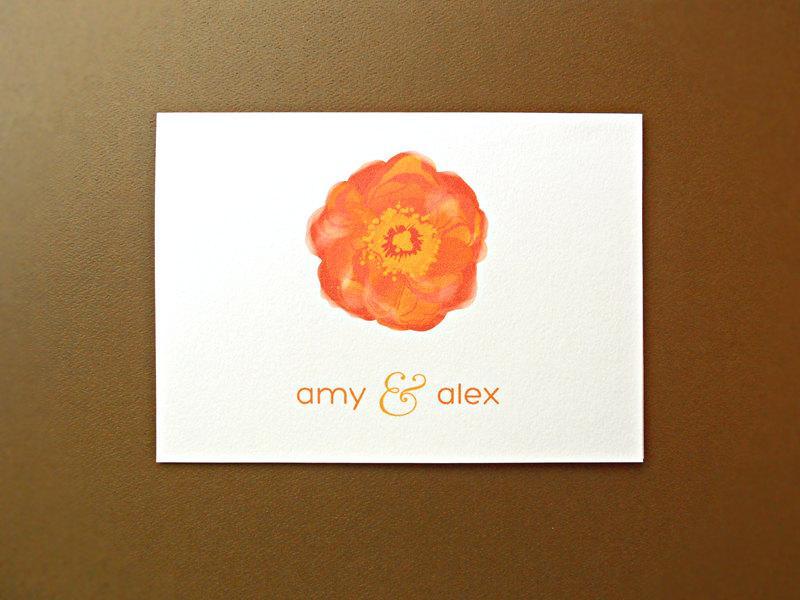 Orange Poppy Logo - Personalized Wedding Stationery / Wedding Thank You Cards / Thank