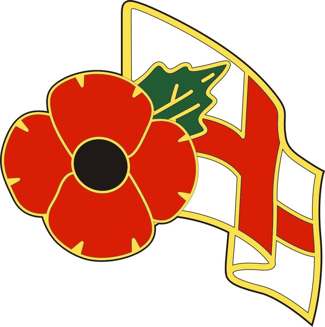 Orange Poppy Logo - Poppy Car Sticker With Poppy and England Flag