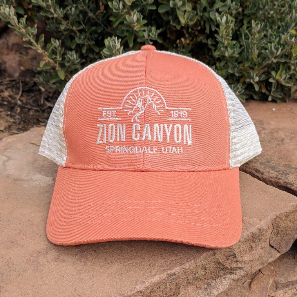 Orange Poppy Logo - Zion Canyon Eco Trucker Hat Orange Poppy | ZionNationalPark.com