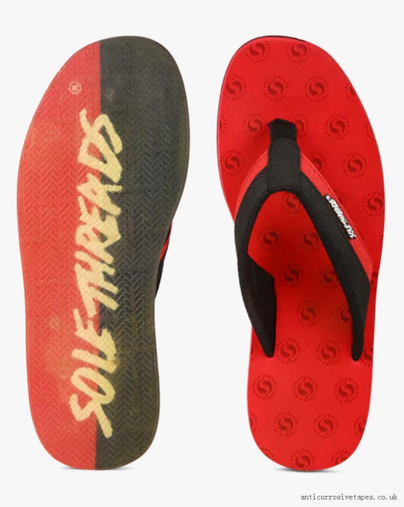Red Sole Logo - Buy Red Sole Threads Thong Style Logo Flip Flops 221313 : Women's
