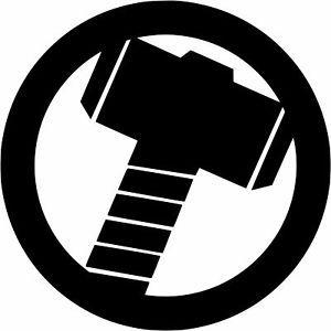 Black and White Thor Logo - Thor's Hammer Die cut Vinyl Decal Logo Car Window Sticker