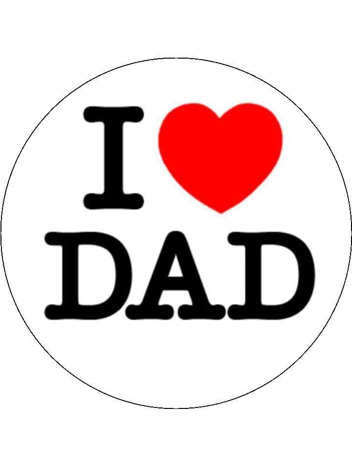 Dad Logo - Father's Day I Love Dad Edible Cake & Cupcake Toppers - Incredible ...