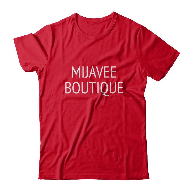 Red Boutique Logo - Men & Womens Mijavee Boutique Logo Fitted T-Shirt | Represent