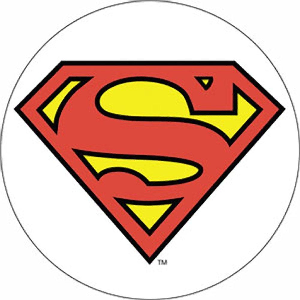 White Superman Logo - Superman Logo on White Button