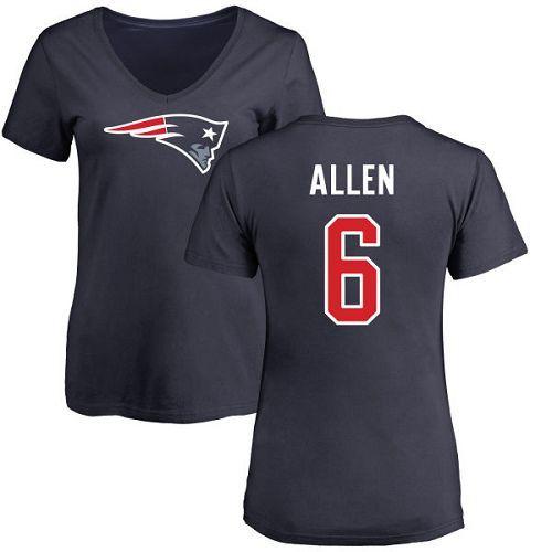 Navy Blue Nike Logo - NFL Nike New England Patriots No. 6 Ryan Allen Navy Blue Name ...