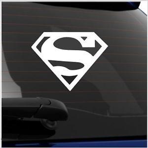 White Superman Logo - 1x Superman Logo-WHITE-Car,Van,Door,Sticker,Sign,Hero,Clark,Kent ...