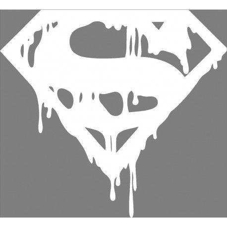 White Superman Logo - Fusion Superman Logo Hood, Bumper, Sides Windows, Car Sticker- White ...