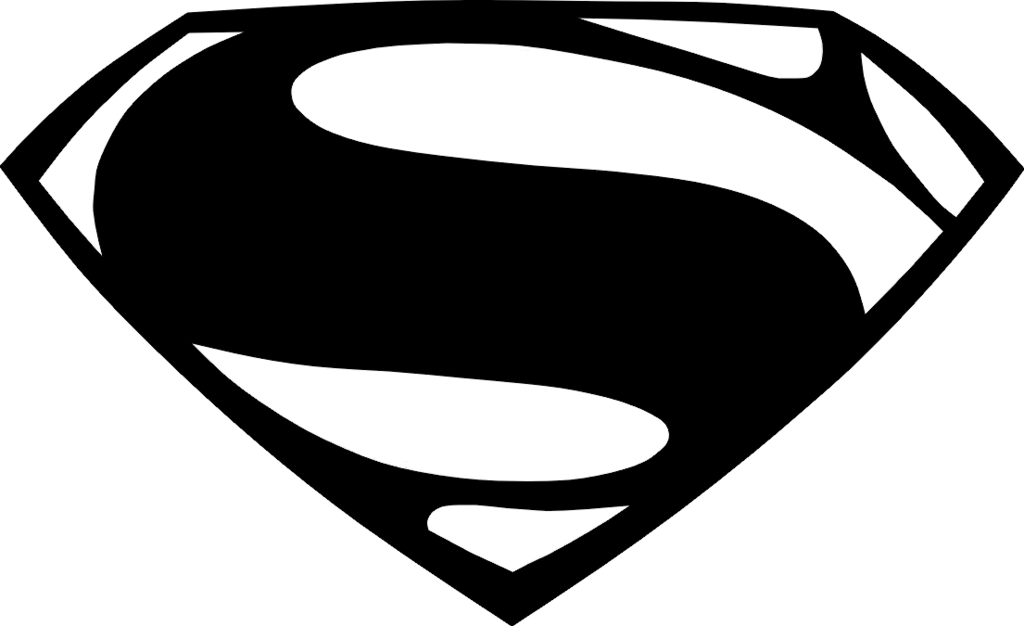 Black and Superman Logo - Apple outline with superman image clip black and white stock - RR ...
