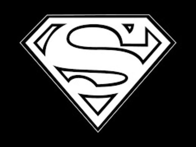 White Superman Logo - superman logo by duckman - Thingiverse