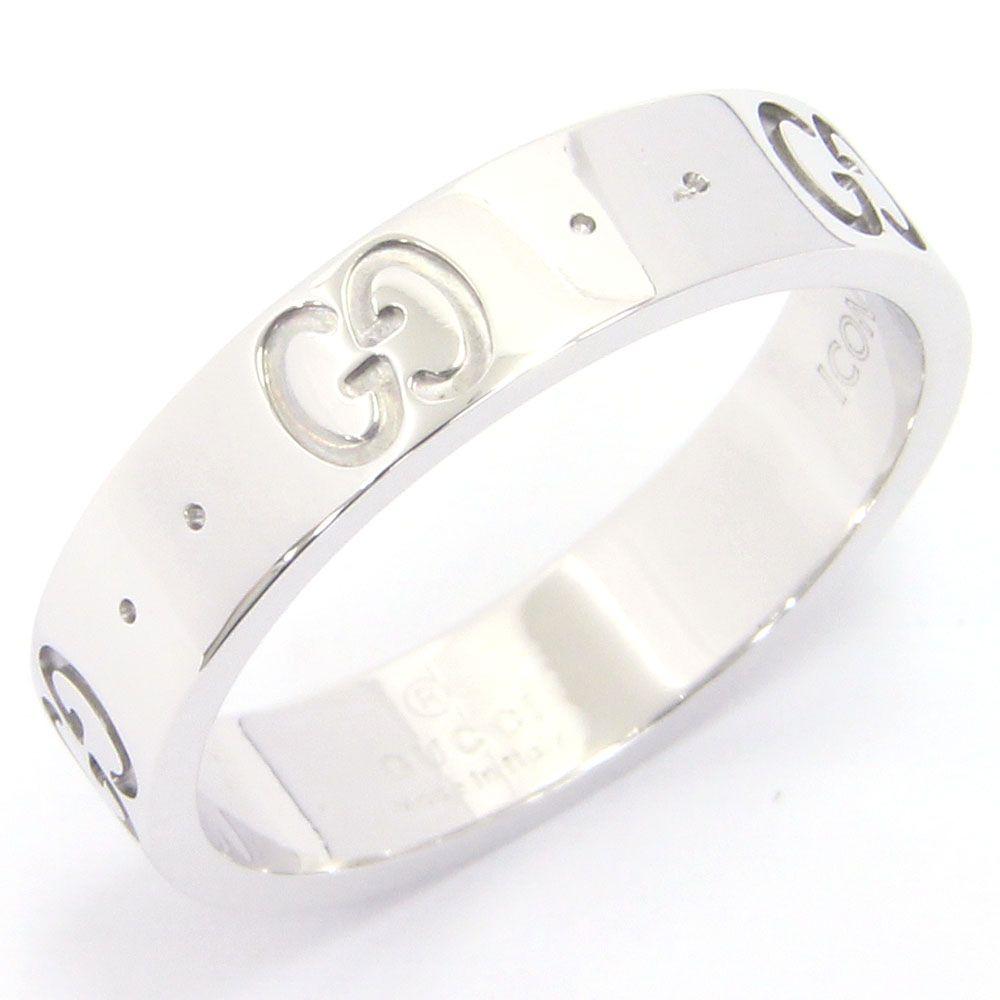 White Ring Logo - auc-yume: Gucci ring icon ring 073230 WG white gold size 6 5 used ...