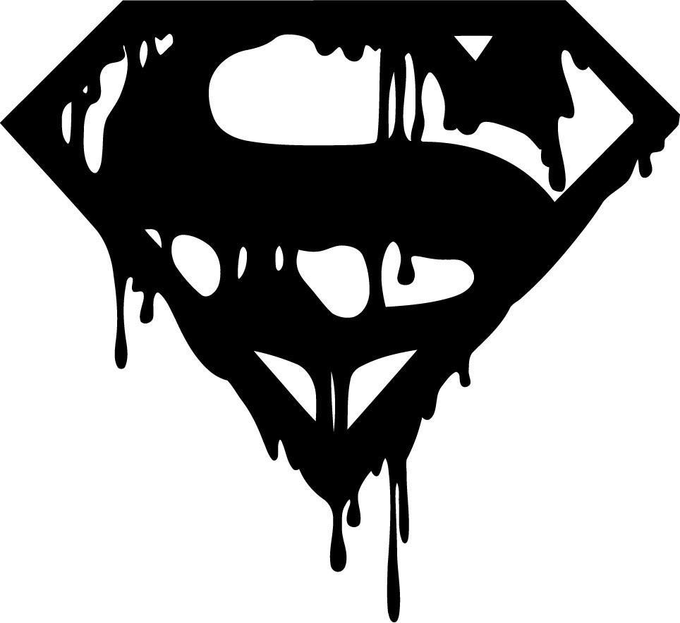 Black and White Superman Logo - Superman Death of Bloody Logo | Die Cut Vinyl Sticker Decal ...