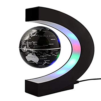 World Map Globe Logo - Levitating Globe, C Shape Floating Globe With LED Lights Magnetic ...