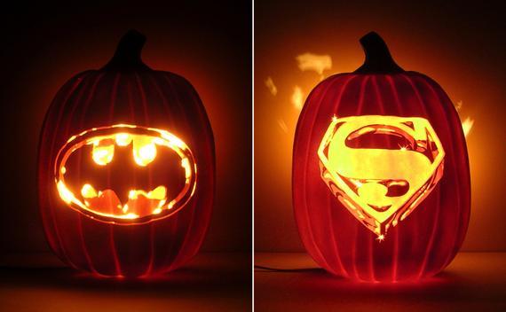 Pumpkin Superman Logo - BATMAN 1989 / SUPERMAN 1978 Movie Logos Hand-Carved Foam | Etsy