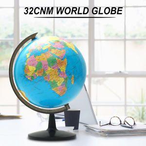 World Map Globe Logo - 32cm Large Rotating World Map Globe Earth Office Table Decor ...