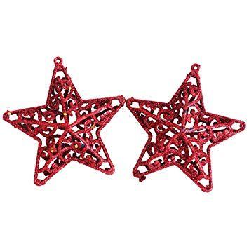 Hollow Red Star Logo - Amazon.com: Christmas Tree Decorations for Home Hollow Five-Pointed ...