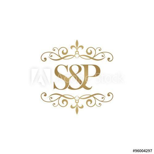 S& P Logo - S&P Initial logo. Ornament ampersand monogram golden logo this