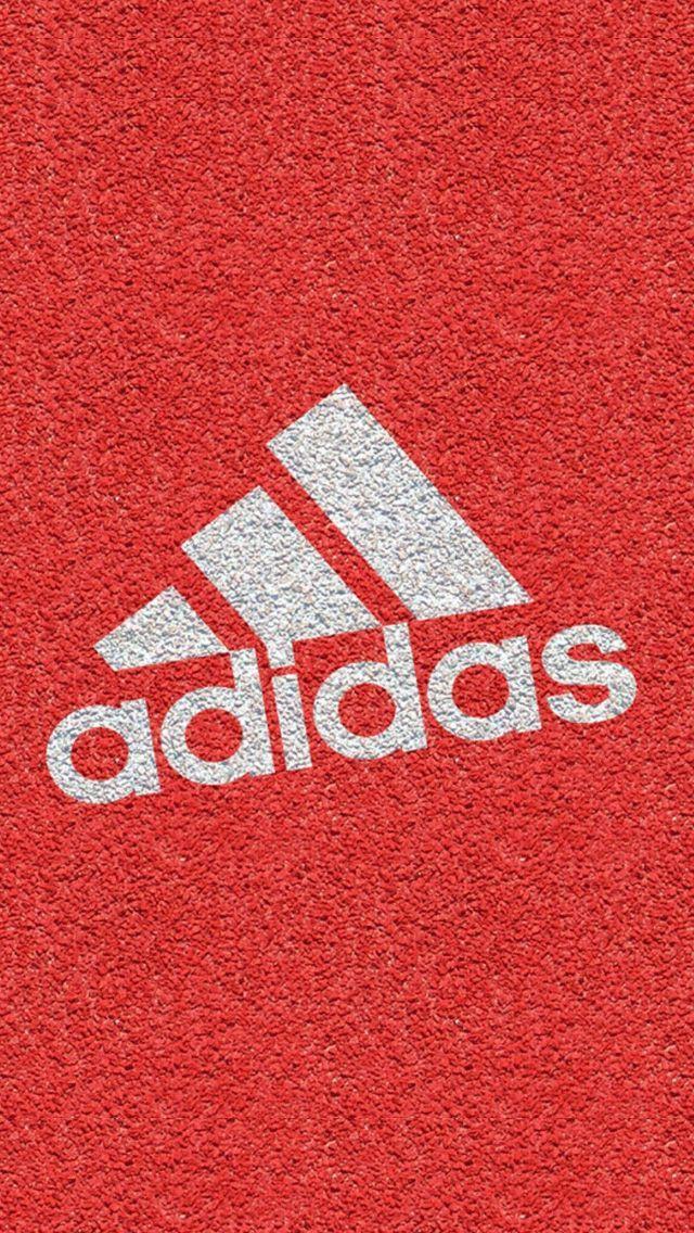 Red Adidas Logo - Bright Red Texture Adidas Logo iPhone Wallpaper. Artistic Value