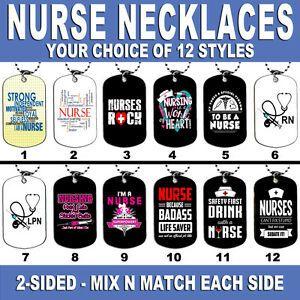 Nursing Dog Logo - DOG TAG NECKLACE #SN1 RN LPN NP Healthcare Medical Gift