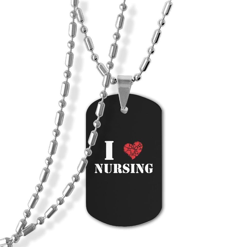 Nursing Dog Logo - Amazon.com: I Love Nursing Dog Tag Necklace Military Pendant ...