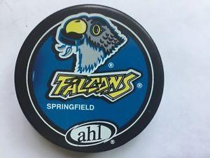 Blue and Yellow Falcon Logo - Springfield Falcons OFFICIAL AHL Hockey Puck Blue/Yellow/Black VEGUM ...