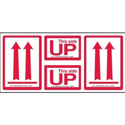 Two Red Arrows Logo - Arrows Up/This End Up Label, 9