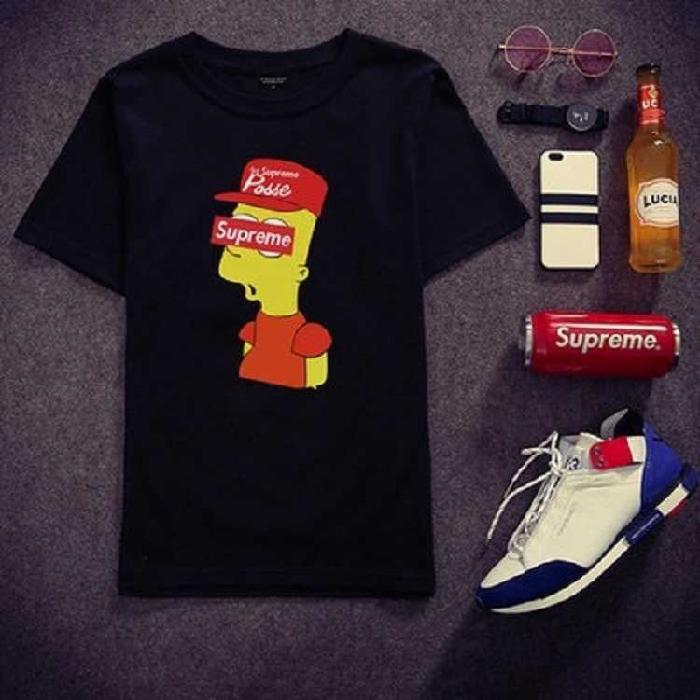 Red Black Supreme Box Logo - Hot Special Supreme Box Logo Simpson Red Hat Black Tee on Sale, New ...