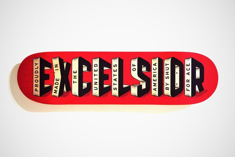 Hypebeast Skateboard Logo - Ace Hotel x Shut Skateboards Excelsior Skate Deck | HYPEBEAST