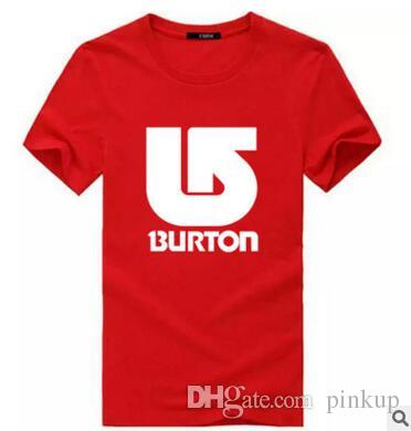 Foreign Red Letter Logo - European And American Popular Logo Burton Letter Printed Pure Cotton