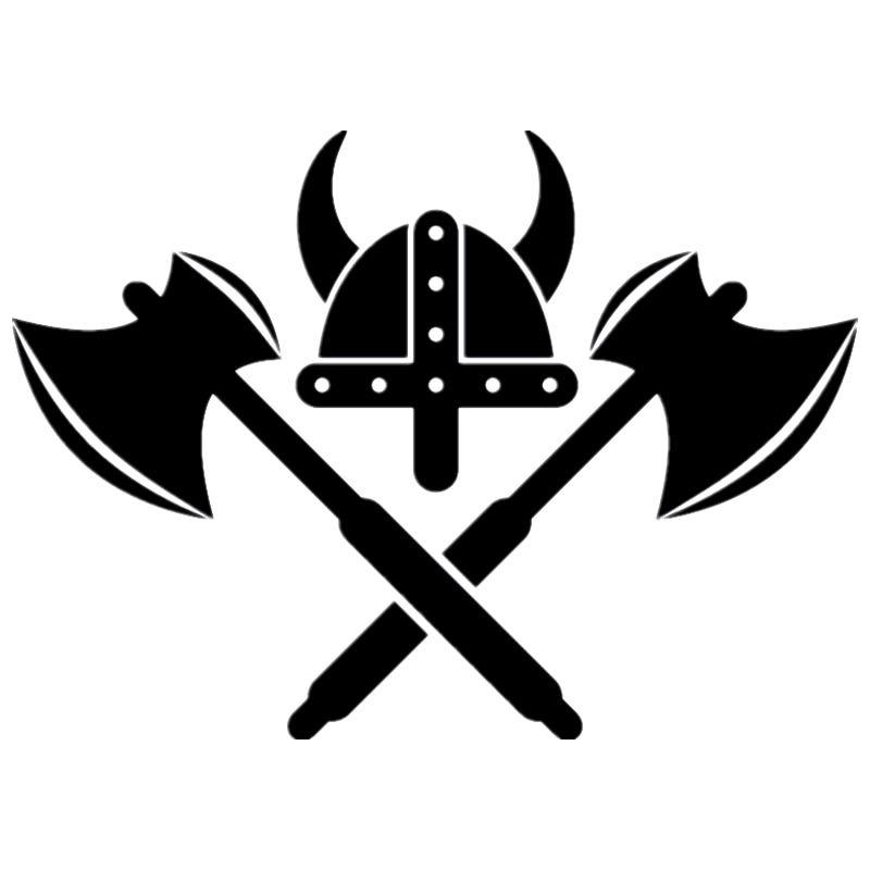 Black Viking Logo - CS 788#14.4*20cm viking helmet with crossed swords viking logo funny ...