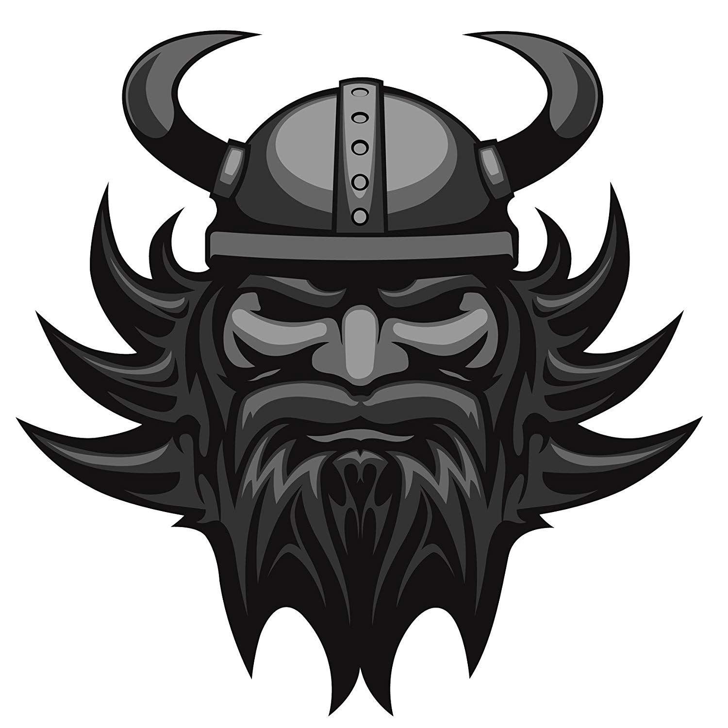 Black Viking Logo - Amazon.com: Cool Gray and Black Viking with Gnarly Beard Vinyl Decal ...