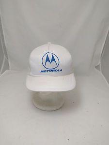 Blue Motorola Logo - Vintage Motorola Logo White and Blue Mesh Baseball Cap Snapback 80s