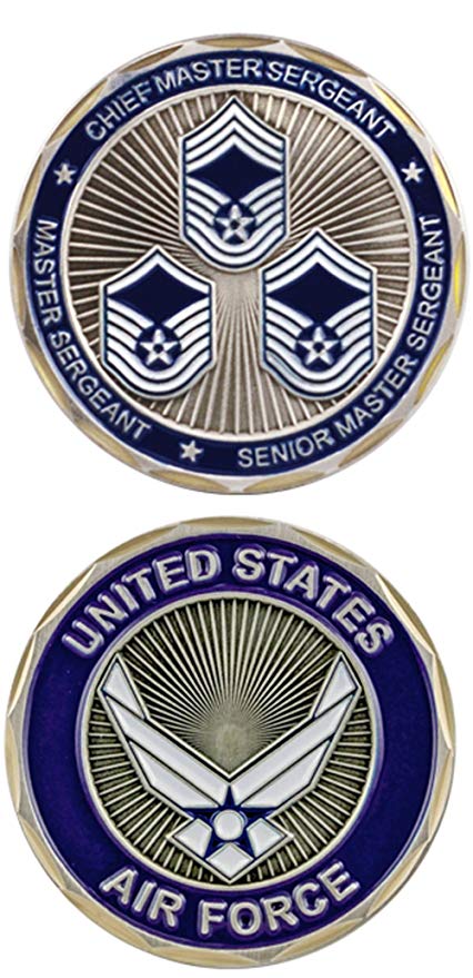 Top Three Us Air Force Logo - Eagle Crest U. S. Air Force Top 3 Ranks Challenge Coin: Amazon.in ...