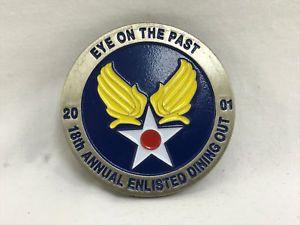 Top Three Us Air Force Logo - Details about U.S. Air Force 2001 18th Annual Enlisted Dining Out Top Three Challenge Coin