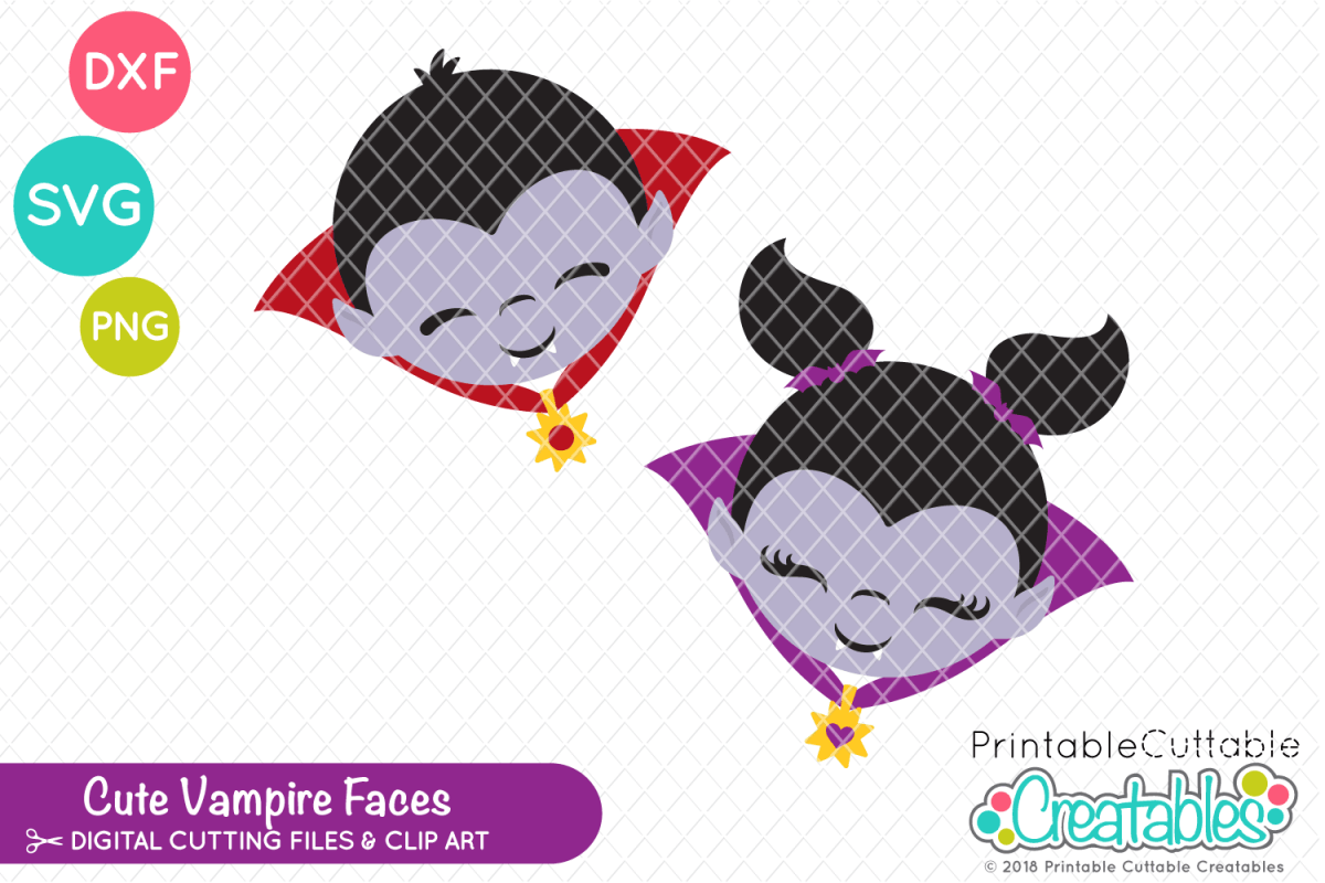 Cute Vampire Logo - Cute Vampire Faces SVG